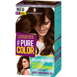 德国原装施华蔻无氨染发膏剂pure color 冷亚麻黑巧克力棕色调