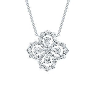 金町四叶草项链女款纯银loop满钻幸运草锁骨链高级感轻奢小众气质