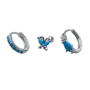 二十二丁目 松石蓝耳环耳扣甜酷辣妹珍珠耳圈澳宝蝴蝶耳钉耳骨钉