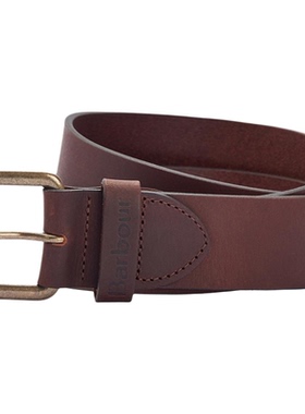 现货 英国barbour belt纯牛皮真皮做旧复古皮带黄铜扣腰带男士