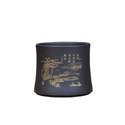 紫砂小花盆文竹罗汉松金丝君子兰