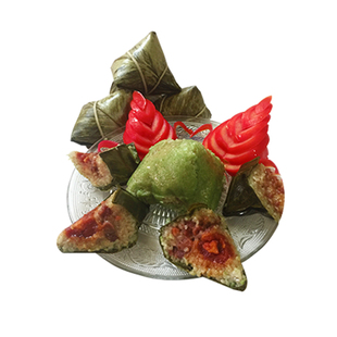 包邮 海南儋州特产那大五哥?黑猪肉蛋黄粽子5个鲜肉粽礼盒大肉粽