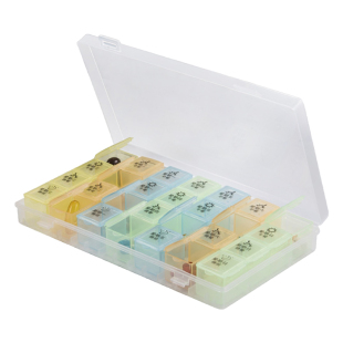 小药盒早午晚便携大容量7天切药器随身迷你一周分装药片收纳盒子