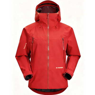 TRAKE黑色连帽滑雪衣男女情侣款户外防风防水硬壳夹克