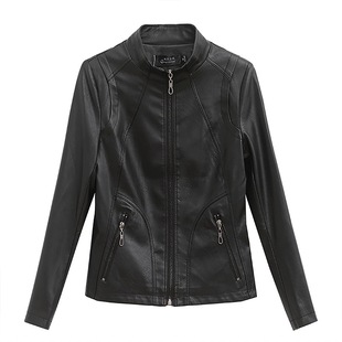 2025新款海宁真皮皮衣女短款修身显瘦绵羊皮皮夹克立领大码皮外套
