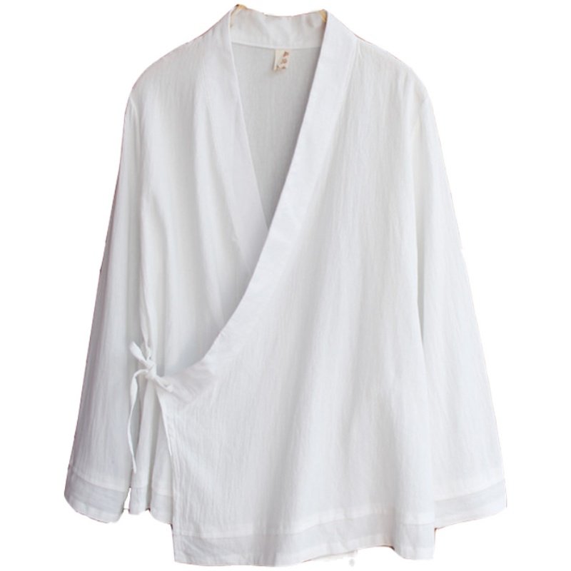 中式禅修服棉麻服装宽松白色打坐禅服瑜伽服仙气冥想茶道服套装女
