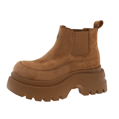 厚底增高小个子马丁靴女2025年秋冬新款时尚复古洋气短筒勃肯短靴