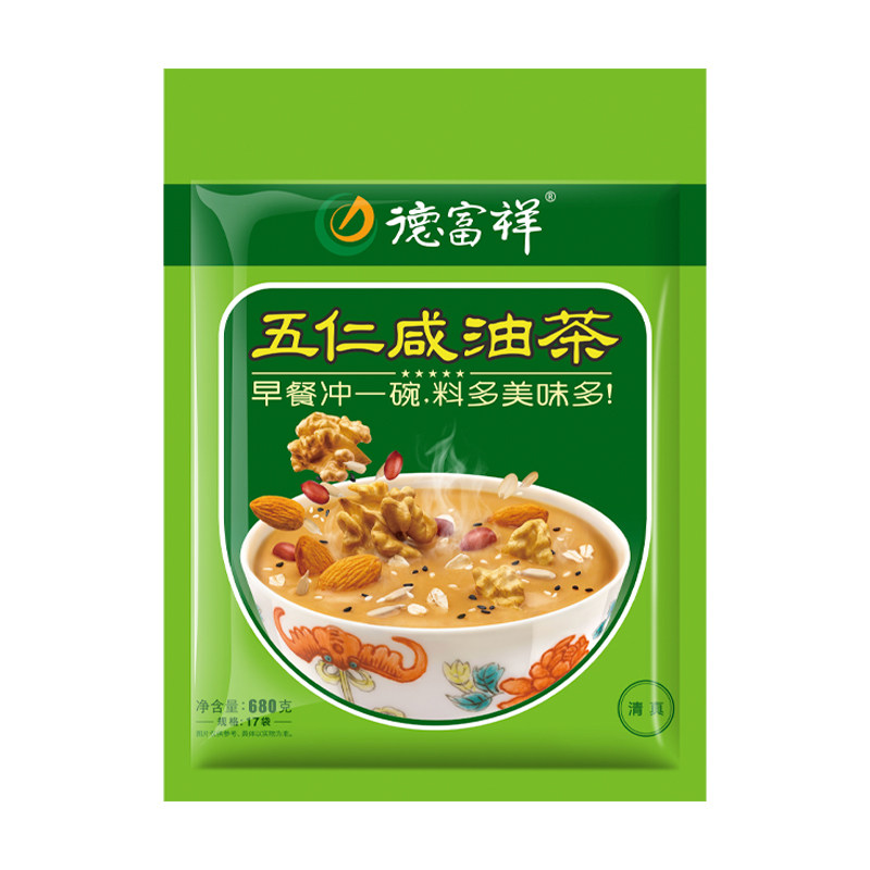 德富祥五仁咸油茶面680g包牛骨髓八宝油茶食品早餐陕西油炒面粉