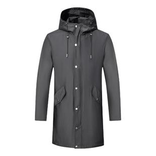 AL23澳L多L换季断码清仓早春男简约休闲灰色中长款连帽薄棉服外套