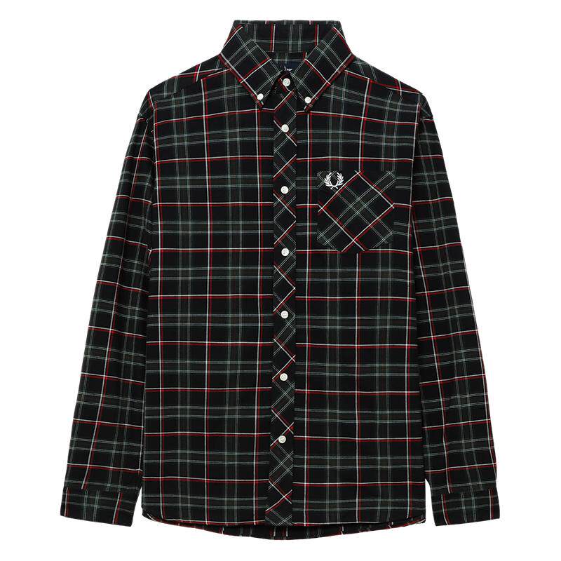 FREDPERRY格纹长袖衬衫复古质感