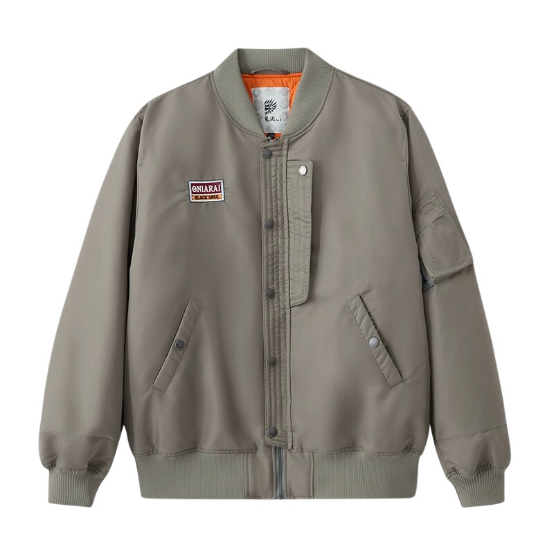 ONIARAI/鬼洗24秋冬新贴布绣廓形挡片空军棉服男式夹克 B340196