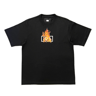 【HBA 22FW火焰Box Logo基础款短袖】自主设计夏纯棉oversizeT恤