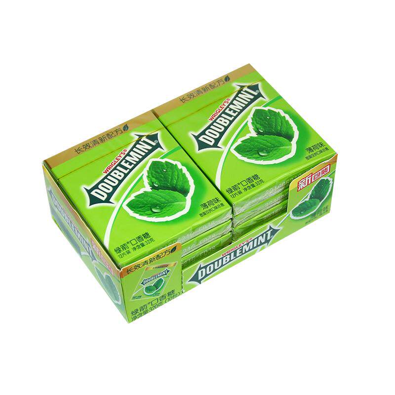 绿箭口香糖12片32g盒装薄荷青柠玫瑰桂花乌龙箭牌清新口气便携装