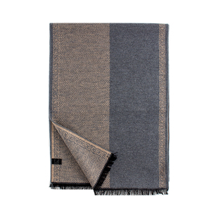 上海故事秋冬季真丝拉绒保暖加厚围巾男桑蚕丝送长辈御寒围脖礼盒