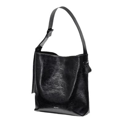 FOFO单肩斜挎油蜡皮流浪包