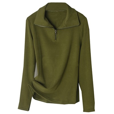 德绒半高领卫衣女2025秋冬新款加厚保暖修身长袖半拉链打底衫上衣