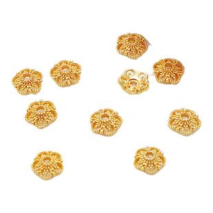 18K铜倒模包金保色多款花托帽托蕾丝珠托垫片diy手链项链饰品配件