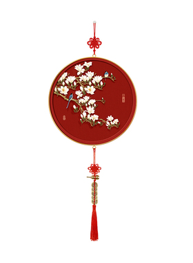 喜上枝头卧室床头装饰画新中式过年装饰专用红色寓意好入户门挂画