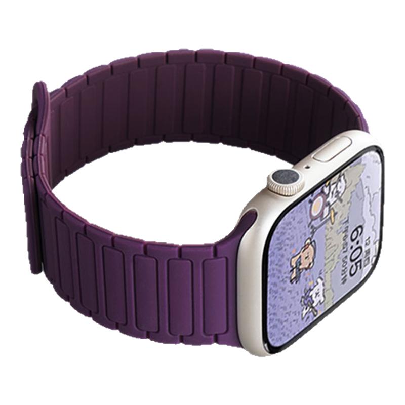 适用vivo watch5新款GT2手表梅子色工字磁吸硅胶回环表带watch5运动3星辉皓月watch2智能辰夜黑女生腕表带