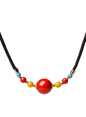 宫里上新本命年天然红色朱砂项链