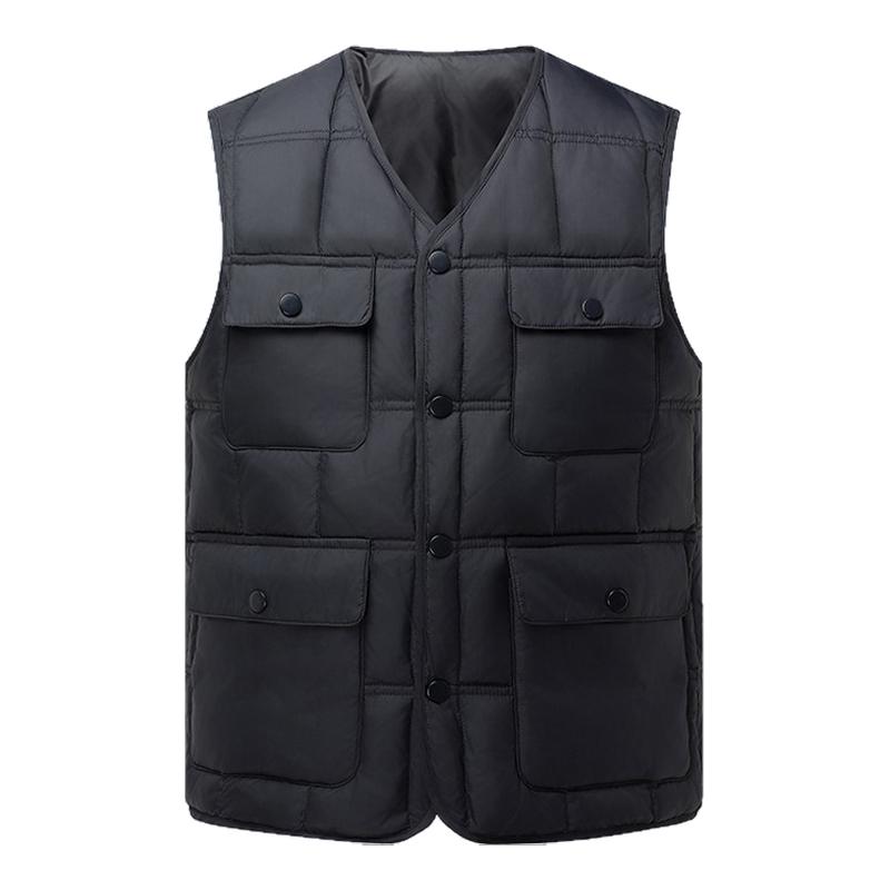 恒源祥集团彩羊羽绒马甲男士中老年冬季轻薄多口袋爸爸装保暖背心