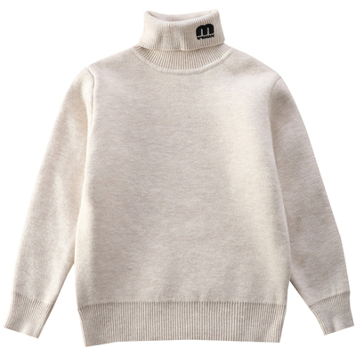男童百搭羊毛衫加厚加绒高领毛衣