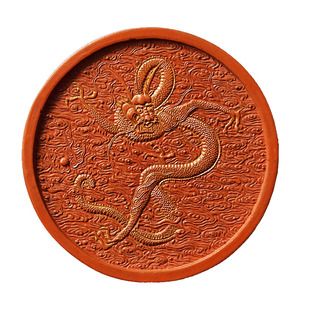 国家非遗 1988年制 清代乾隆老墨版《朱砂御制龙》收藏墨块 胡开文老朱砂墨条 高档徽墨工艺品摆件文房四宝