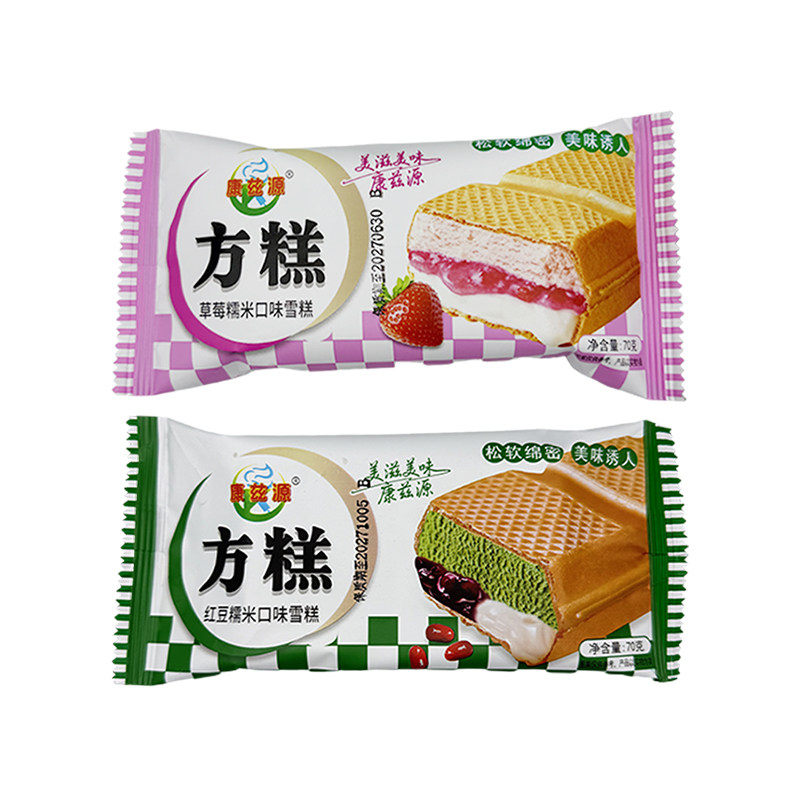 45支康兹源红豆味草莓味糯米方糕