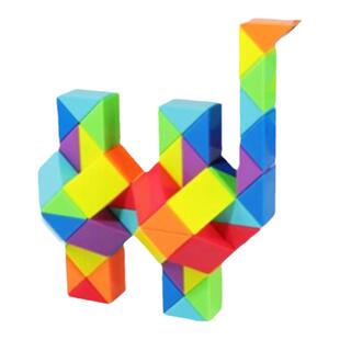 百变魔尺72段24段彩虹莫兰迪儿童3至6岁益智动手折叠变形魔方玩具