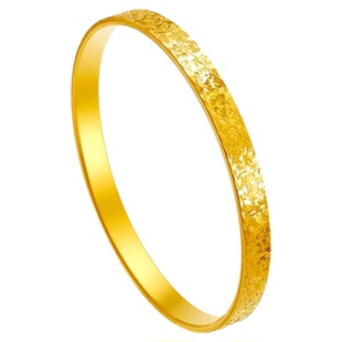 水贝黄金金包银碎冰冰手镯古法传承实心爆闪手环送女友情人节礼物