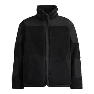 CH丨黑色仿羊羔毛立领棉服男冬美式加厚短款外套保暖休闲男生棉袄