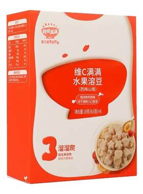 秋田满满维C水果溶豆水蜜桃樱桃味18g儿童零食辅食6个月以上婴儿
