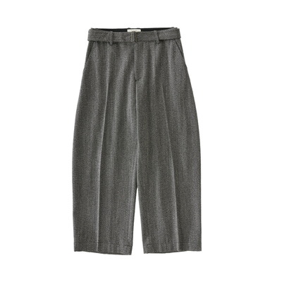 CLNIEH | 静奢SN风意大利进口VBC全羊毛面料宾霸里布飘带弯刀裤