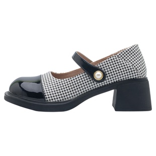 【断码清仓】化雾语千鸟格小香风千金仙女学生高跟法式玛丽珍鞋