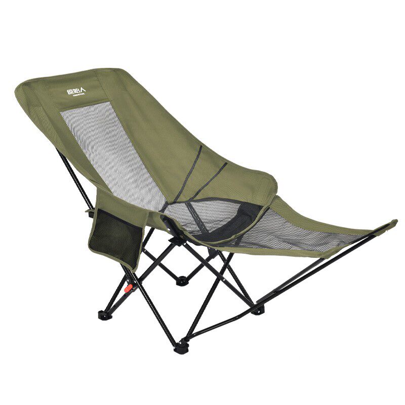 原始人躺椅户外折叠椅露营椅子月亮椅便携办公室午休钓鱼沙滩休闲