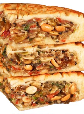马四清真老式大月饼青红丝手工