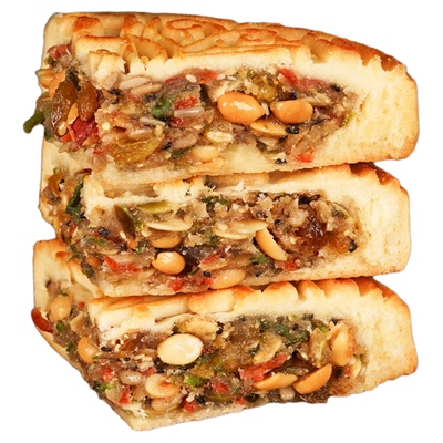 马四清真老式大月饼青红丝手工