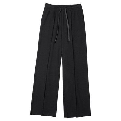 TANG TOWN自制 新季空气神裤 艾草/棉混纺毛巾肌理挺缝线直筒卫裤