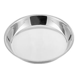 食品级304不锈钢盘子平底圆盘糕盘家用蒸盘圆形菜盘圆碟托盘平盘