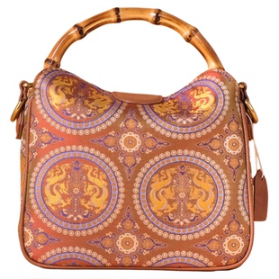 曼莎国风宋锦香云纱手提斜挎刺绣真丝牛皮新款新中式女包旗袍包包