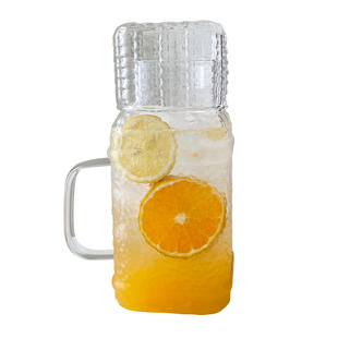 复古玻璃杯大容量1000ml耐高温饮水壶办公室家用冷水壶杯子套装