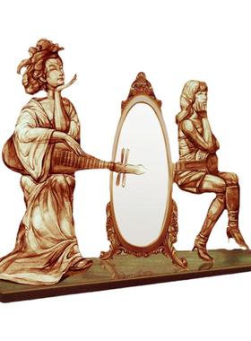 古代人物吹拉弹唱音乐人雕塑定制 别墅ktv创意艺术品落地摆件