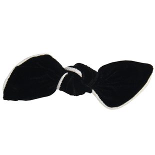 黑色丝绒布艺蝴蝶结发夹后脑勺马尾夹横夹扎发后面夹子简约气质女