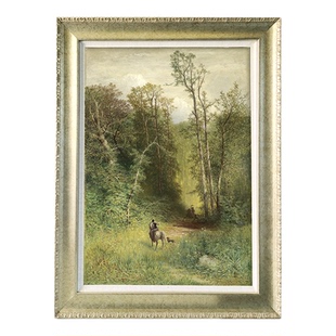 简欧金银实木相框油画框装裱外框挂墙像框镜条纹边框任意尺寸定制