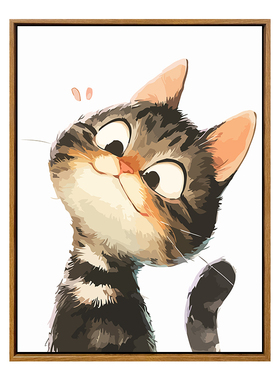 可爱搞怪猫咪diy数字油画