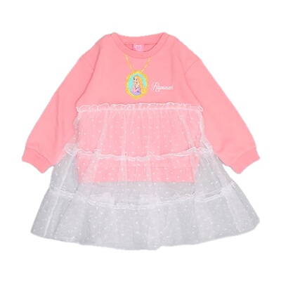 日本迪士尼 babydoll 2025秋女童装艾莎美人鱼长发公主雪纺裙卫衣