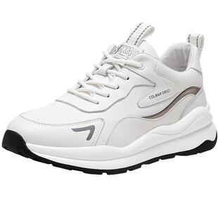 西二男士真皮运动鞋男休闲鞋2025秋冬季新款牛皮白色加绒S03R0685