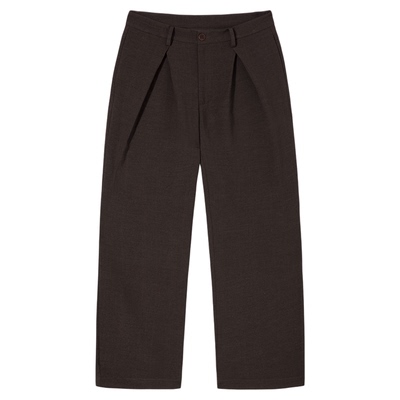 PSO Brand男装女装褶皱垂感宽松棕色裤子女款直筒阔腿西装裤潮牌