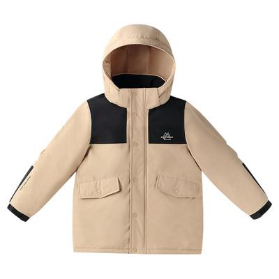 安奈儿童装男童中长款棉衣2025冬新款加绒厚款棉袄夹棉保暖棉服