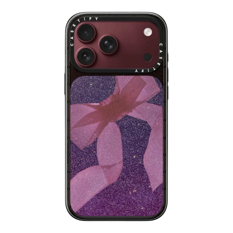 CASETiFY粉色欧根纱蝴蝶结手机壳
